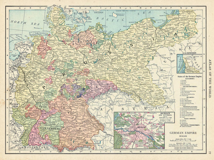 无人,横图,地图,德国,丹麦,欧洲,白俄罗斯,波兰,俄罗斯,城镇,历史,古董,彩图,地图学