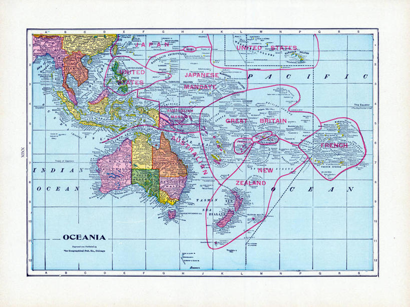 无人,横图,地图,历史,古董,大洋洲,彩图,地图学