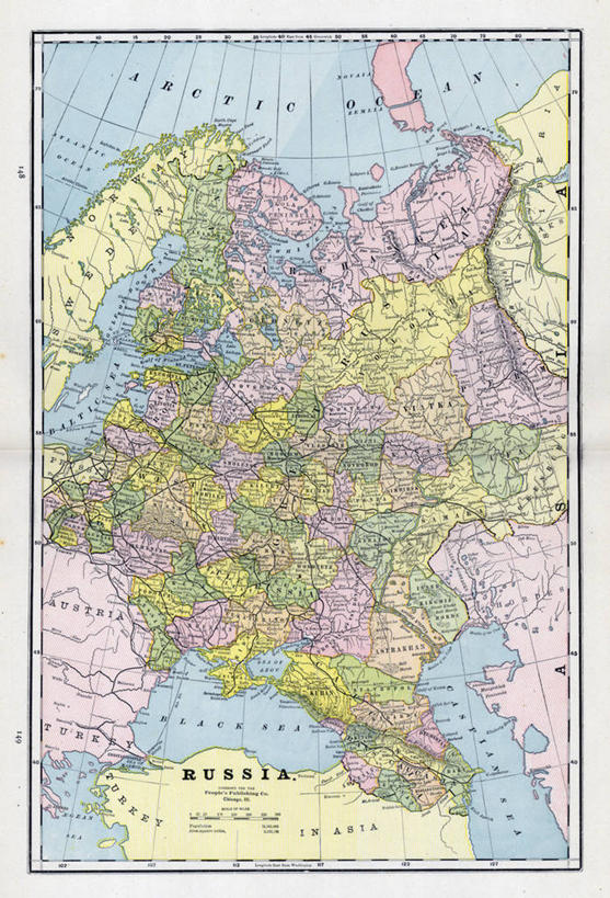 无人,竖图,地图,欧洲,俄罗斯,历史,古董,彩图,地图学