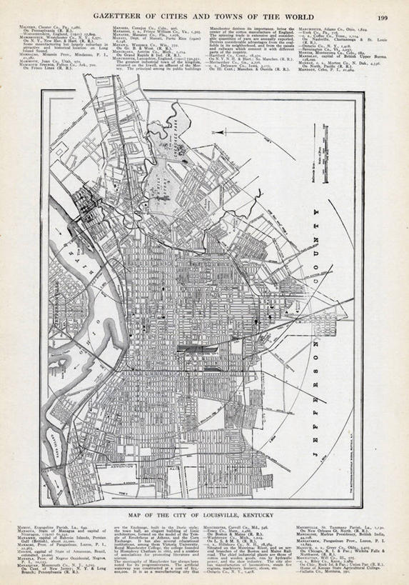 无人,竖图,地图,城镇,历史,古董,肯塔基州,路易斯维尔,彩图,地图学