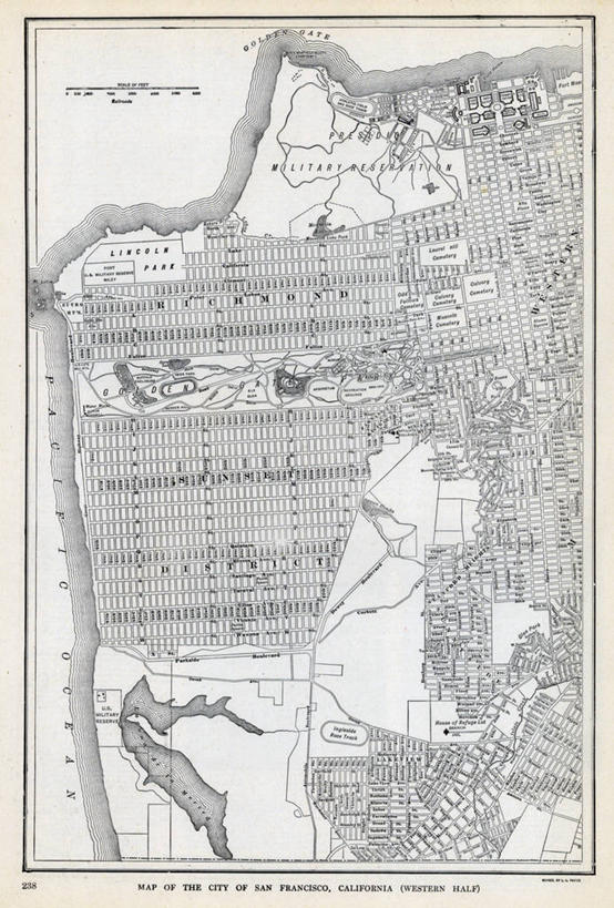 无人,竖图,地图,城镇,历史,古董,加利福尼亚,旧金山,彩图,地图学