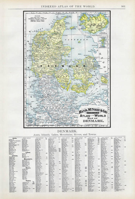 无人,竖图,地图,丹麦,历史,古董,彩图,地图学