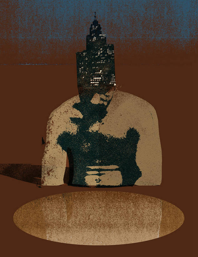 成年人,一个人,竖图,插画,室外,夜晚,徒劳,贪欲,数码,科技,城市,摩天大楼,仅一个男性,阴影,沮丧,网络,洞,褐色,高光,几何,计算机图形,合成,图画,裸露,画,宁静,电脑合成图,数码合成图,控制,绝望,合成图,裸,改变,漫画,计算机制图,写实,具体,具象,挫败,悲哀,支配,迷惑,男人,半身,彩图,总部大楼,弱点