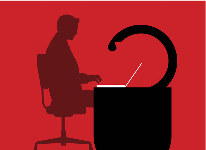 成年人,一个人,商务人士,商务男性,办公室,坐,横图,插画,室内,留白,侧面,衬衫,商务,安全,笔记本电脑,互联网,技术,数码,科技,仅一个男性,敲打,阴影,红色背景,套装,工作,网络,高光,几何,计算机图形,联系,合成,图画,输入,书桌,画,锁,黑色,打字,保护,点击,敲击,电脑合成图,数码合成图,便利,挂锁,企业,公司,合成图,肖像,商务装,剪影,漫画,工薪阶层,写实,具体,具象,无线电技术,按键,计算机,男人,白领,上班族,彩图,衬衣,网络安全防护