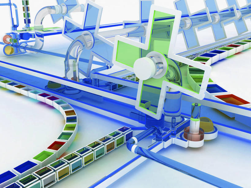 无人,工厂,横图,俯视,插画,生产线,数码,科技,阴影,透明,网络,高光,几何,计算机图形,联系,合成,图画,现代,画,做,工业,制造,电脑合成图,数码合成图,效率,合成图,漫画,创新,写实,具体,具象,流程图,设计,彩图,高角度拍摄