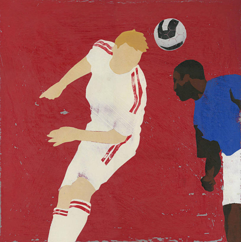 西方人,成年人,中年人,一个人,两个人,站,跳,竖图,方图,插画,侧面,运动服,运动,竞争,数码,科技,足球,欧洲,欧洲人,仅一个男性,仅一个人,仅一个中年男性,阴影,服装,网络,半空,高光,几何,计算机图形,合成,图画,画,一个,衣服,面对面,服饰,单个,电脑合成图,数码合成图,专心,衣着,合成图,穿着,决心,瞄准,头球,进攻,漫画,队服,写实,具体,具象,敌对,衣饰,获胜,足球运动,男人,男性,中年男性,白种人,非洲人,休闲活动,彩图,运动装