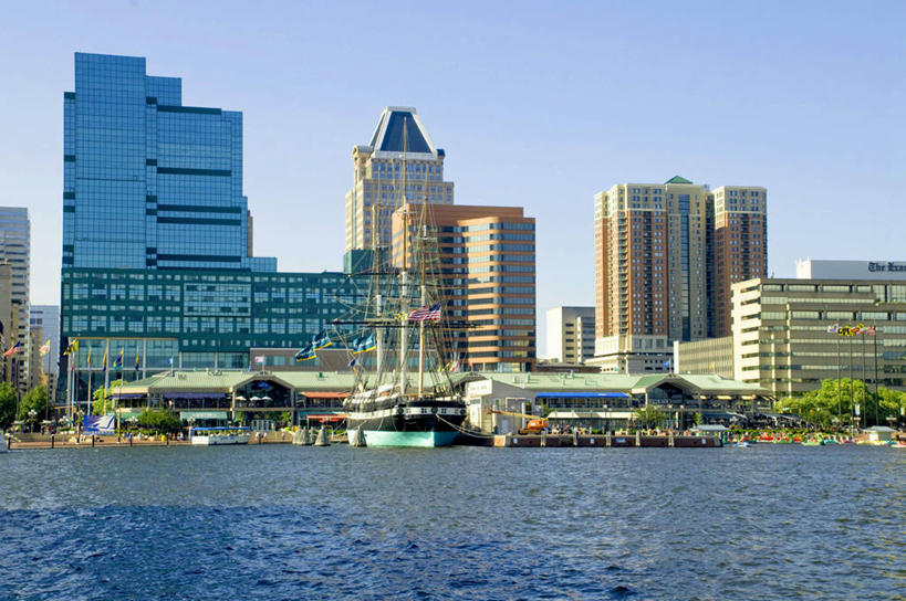 无人,码头,横图,室外,白天,海洋,天际线,港口,建筑,摩天大楼,船,美国,现代,运输,摄影,巴尔的摩,马里兰,彩图,摆渡口,埠头,渡口,渡头,港湾,海港,货运码头,口岸,商港