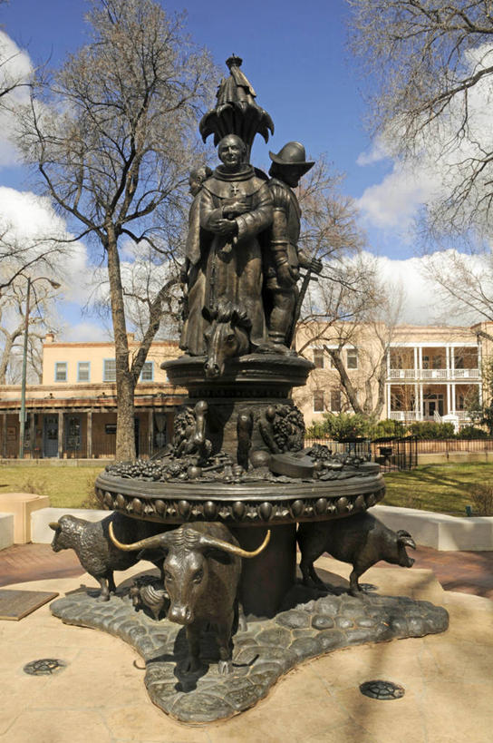 无人,竖图,室外,白天,日光,美国,雕像,纪念碑,历史,摄影,纪念,留念,记忆,怀念,美国文化,新墨西哥,青铜,圣达菲,开端,美术工艺,彩图