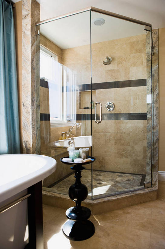 无人,家,竖图,室内,浴室,建筑,美国,淋浴,大理石,干净,现代,建造,北美,加利福尼亚,建筑材料,化妆室,铬合金,厕所,当代