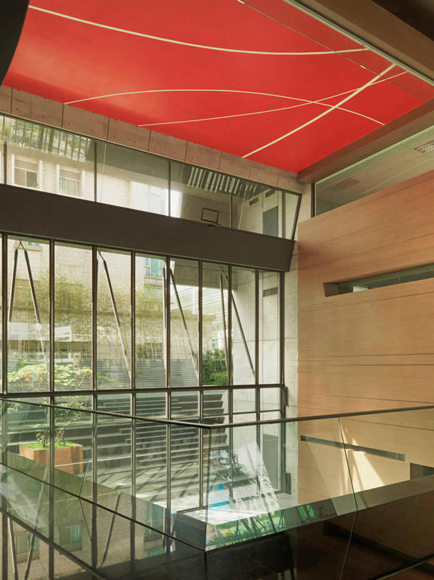 无人,竖图,室内,白天,台湾,日光,亚洲,现代,大厅,红色,建造,当代,门廊