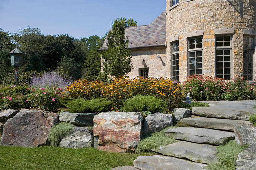 室外,石头,院子,笼子,鸟笼,夏天,金花菊,石灰石,岩石,多年生植物,景观设计