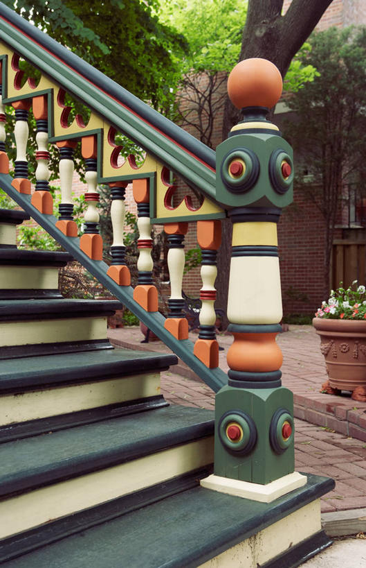 栏杆,室外,楼梯,扶手,阶梯,护栏,台阶,黄色,绿色,橙色,门廊