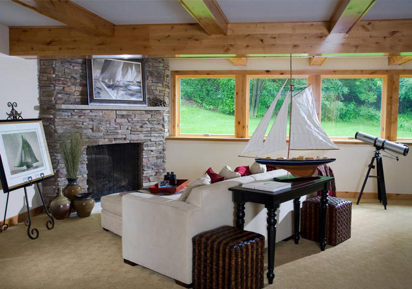 无人,家,横图,室内,白天,烟囱,壁炉,家具,沙发,建筑,日光,美国,木制,建造,航海,起居室,北美,双筒望远镜,明尼苏达