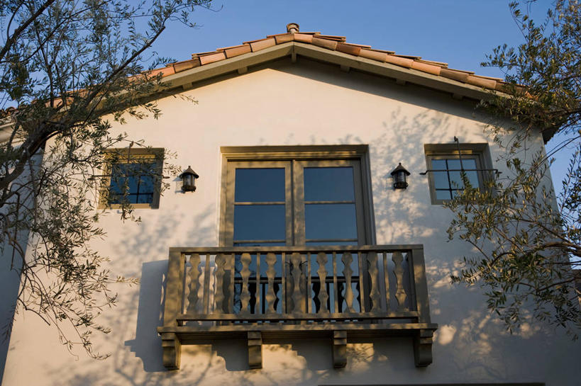 无人,家,横图,室外,白天,门,阳台,建筑,日光,美国,小的,房屋,门口,建造,北美,加利福尼亚,当代,门廊,油橄榄树