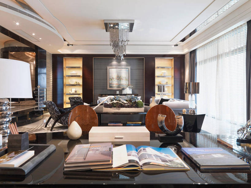 无人,家,横图,室内,白天,家具,书房,建筑,上海,日光,亚洲,书桌,建造,起居室,水晶吊灯