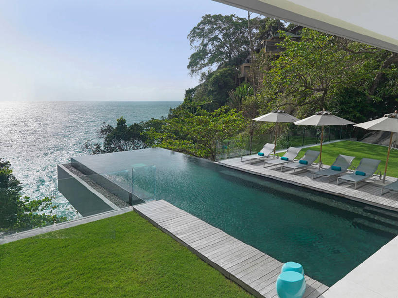 无人,游泳池,横图,室外,白天,水,日光,泰国,亚洲,球袋,水池,水面,现代,泳池,蓝色,当代