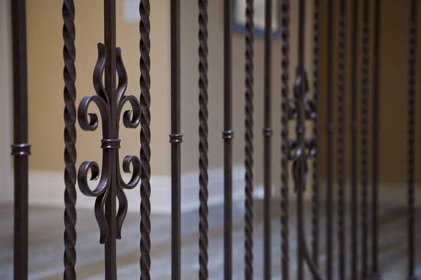 无人,栏杆,横图,室内,特写,建筑,美国,建造,北美,加利福尼亚,铁艺,设计