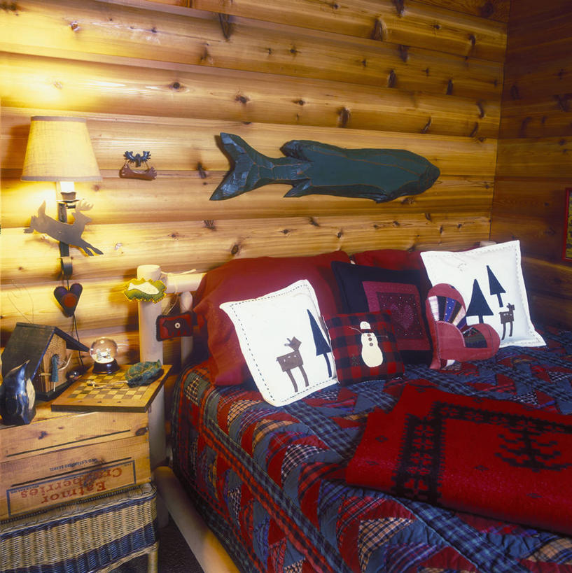 床,卧室,圣诞节,地球仪,毯子,雪人,床上用品,鱼类,灯,红色,蓝色,绿色,枕头,舒适,柳条,圆木,客舱,棉被,心,驯鹿,钓鱼,床架