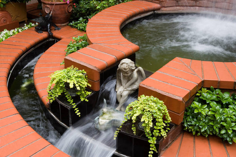 室外,天使,砖,院子