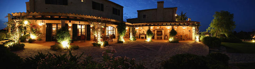 无人,家,横图,方图,全景,室外,建筑,西班牙,欧洲,房屋,庭院,球场,黄昏,建造,照亮