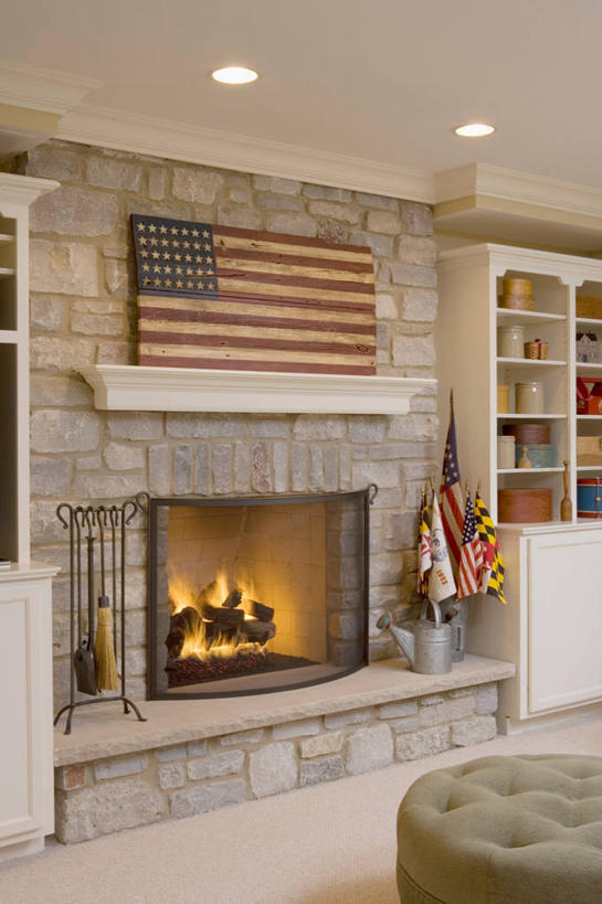 壁炉,地毯,旗帜,喷壶,美国国旗,模具,起居室,美国人,塑造