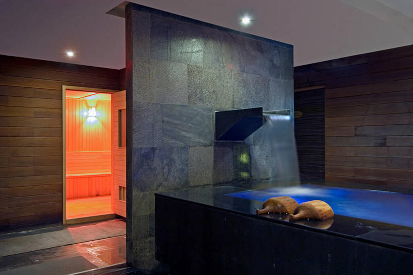 无人,横图,室内,水,喷泉,台湾,亚洲,木制,球袋,蓝色,概念,桑拿浴,台中,当代