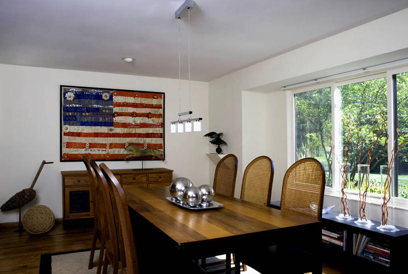 吃饭,重复,餐桌,饭厅,现代,白色,美国国旗,缝纫,水晶吊灯,收集,风标,当代