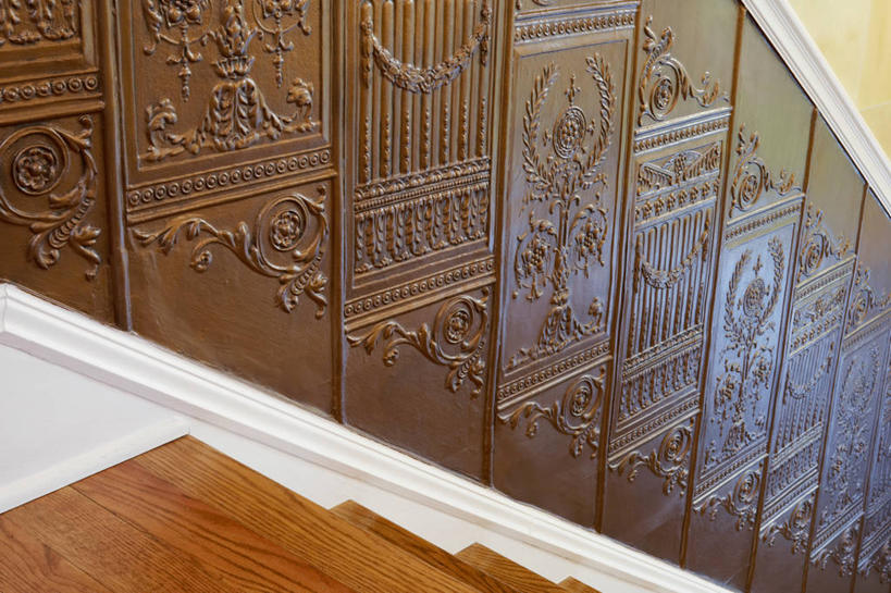 横图,楼梯,金属,黄金,白色,浅浮雕