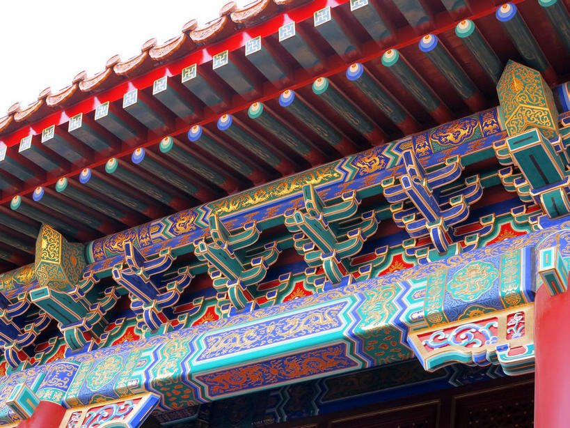 无人,颐和园,宫殿,横图,室外,白天,仰视,旅游,度假,绘画,名胜古迹,标志建筑,地标,建筑,北京,中国,亚洲,遗迹,艺术,装饰,纹路,瓦片,纹理,墙,屋檐,首都,古迹,文化,文物,娱乐,建设,古建筑,檐,壁画,墙壁,墙面,红色,绿色,天空,天,享受,休闲,旅游胜地,放松,华丽,修饰,点缀,宫廷,权利,古文明,东亚,海淀区,肌理,中华人民共和国,北京市,京,北平,华北地区,衬托,美观,雅致,雅观,皇家园林,王宫,清漪园,画画,彩图,低角度拍摄,皇宫,shslj1,四大部洲,颐和园四大部洲