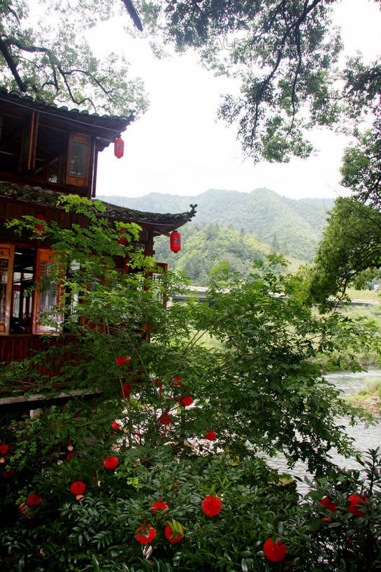 无人,竖图,俯视,室外,白天,旅游,度假,河流,名胜古迹,山,山脉,树林,水,植物,窗户,标志建筑,地标,建筑,照明,许多,吊挂,悬挂,遗迹,木制,灯笼,瓦片,纸灯笼,亭子,屋檐,河水,山峰,水流,山峦,挂,古迹,文物,娱乐,建设,古建筑,檐,玻璃窗,树,树木,红色,绿色,自然,木制品,灯具,凉亭,群山,享受,休闲,旅游胜地,放松,流动,生长,成长,照亮,照明设备,古文明,彩图,高角度拍摄,tascy1