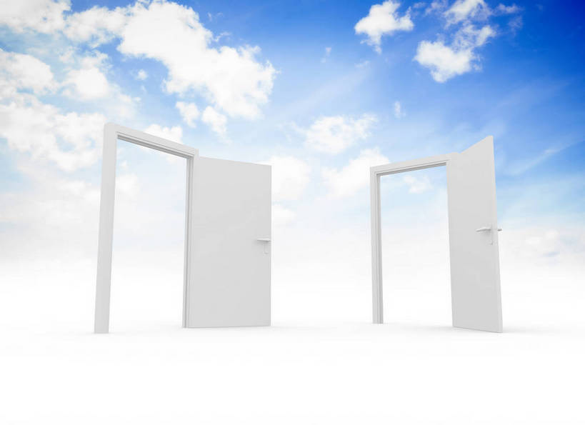 无人,横图,室内,白天,正面,数码,科技,门,阴影,光线,网络,影子,云,云朵,高光,几何,计算机图形,合成,云彩,蓝色,白云,蓝天,天空,阳光,门框,天,打开,晴朗,电脑合成图,数码合成图,开启,合成图,写实,具体,具象,两扇,晴空,彩图