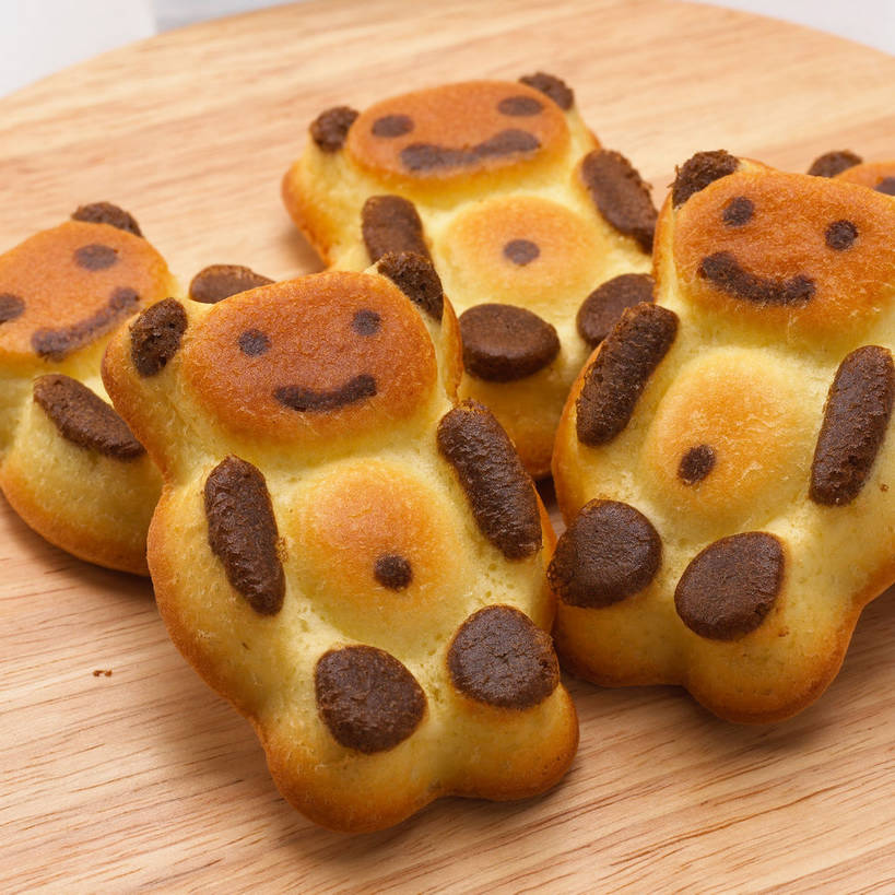 点心,无人,方图,俯视,室内,特写,白天,餐桌,桌子,熊,一堆,堆叠,堆积,木制,食品,食物,木制品,饼干,零食,四个,餐台,堆,彩图,高角度拍摄,动物饼干,shjb1