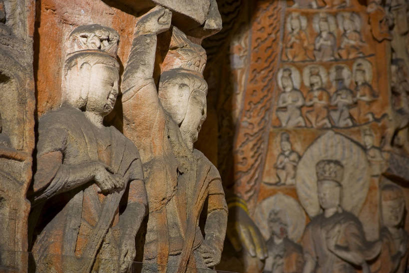 横图,彩色,室外,白天,旅游,建筑,雕塑,大同,中国,亚洲,装饰,纹路,雕像,纹理,文化遗产,历史,佛,古代,摄影,佛教,古代建筑,华丽,修饰,点缀,中国文化,石窟,东亚,山西省,肌理,云冈石窟,中华人民共和国,衬托,美观,雅致,雅观,古远,古代文明,神龛,彩图,旅行,目的地,传统文化,bj174