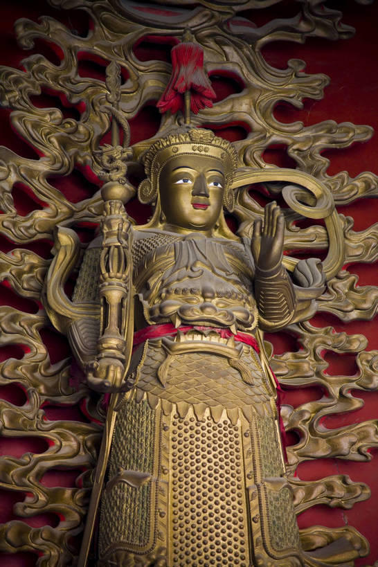 竖图,名胜古迹,建筑,中国,亚洲,朝拜,局部,地砖,雕像,房屋,历史,传统,古代,祈祷,旅游胜地,摄影,宗教,佛教,东亚,喇嘛,佛陀,藏传佛教,中华人民共和国,河北省,承德,古远,彩图,庙,普宁寺,bj174