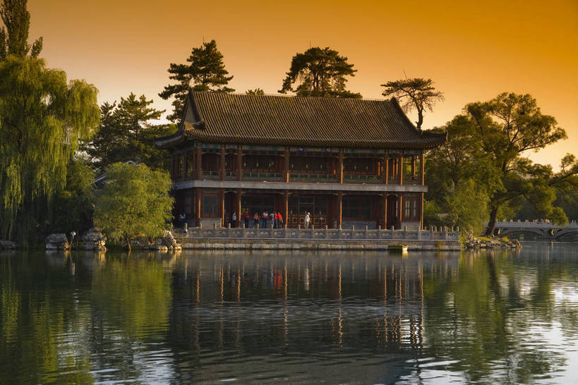 宫殿,横图,室外,白天,湖,建筑,避暑山庄,中国,亚洲,历史,古代,倒影,旅游胜地,摄影,东亚,世界文化遗产,中华人民共和国,华北地区,河北,河北省,冀,承德,承德市,古远,展馆,彩图,承德避暑山庄,承德离宫,热河行宫,bj174