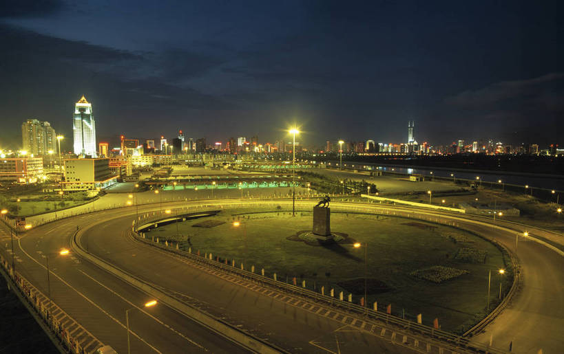 广场,横图,度假,美景,城市风光,城市,夜景,公路,深圳,中国,亚洲,景观,灯光,娱乐,享受,休闲,景色,放松,摄影,东亚,中华人民共和国,彩图,bj174