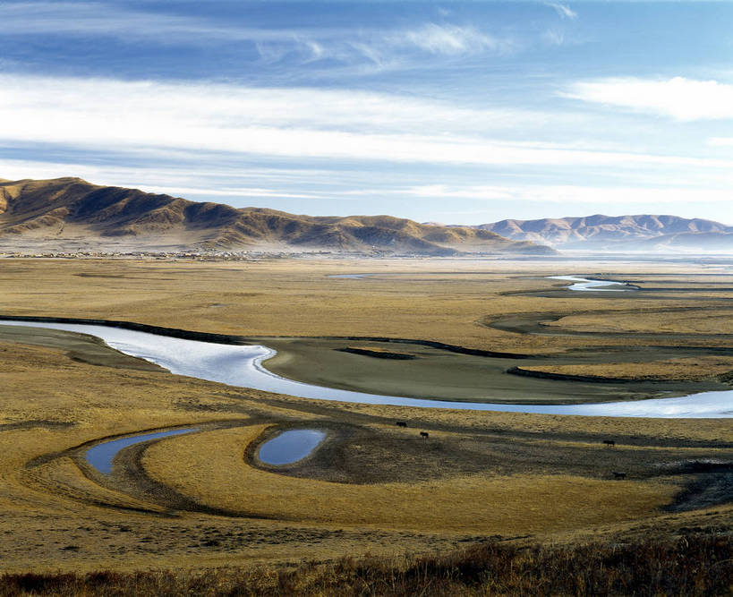 横图,白天,河流,美景,山脉,中国,亚洲,景观,山川,白云,蓝天,自然,宽广,景色,晴朗,自然风光,东亚,四川,中华人民共和国,bj174