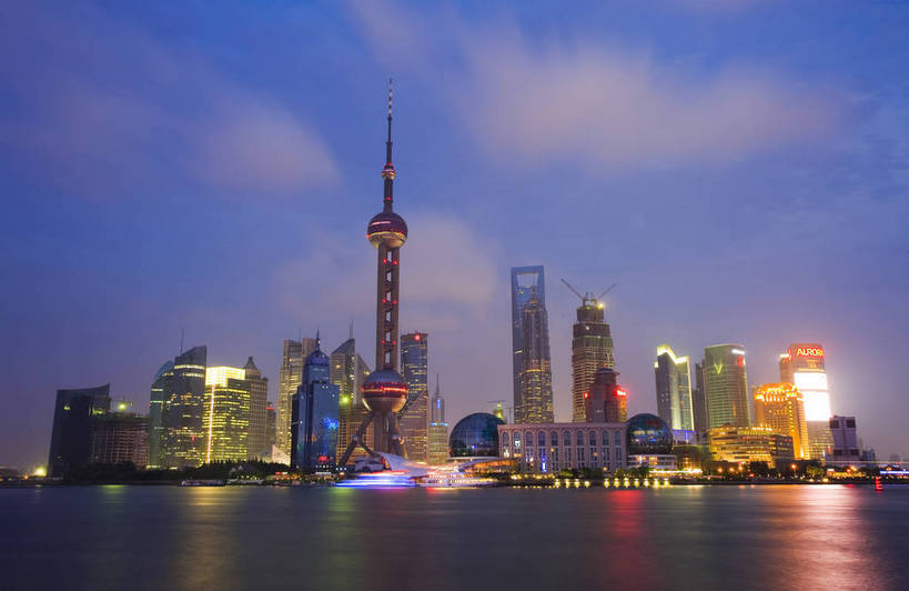 高楼大厦,横图,全景,彩色,室外,大厦,建筑,摩天大楼,上海,中国,亚洲,建筑群,灯光,东方明珠,浦东,外滩,摩天大厦,摄影,东亚,中华人民共和国,傍晚,大楼,bj174