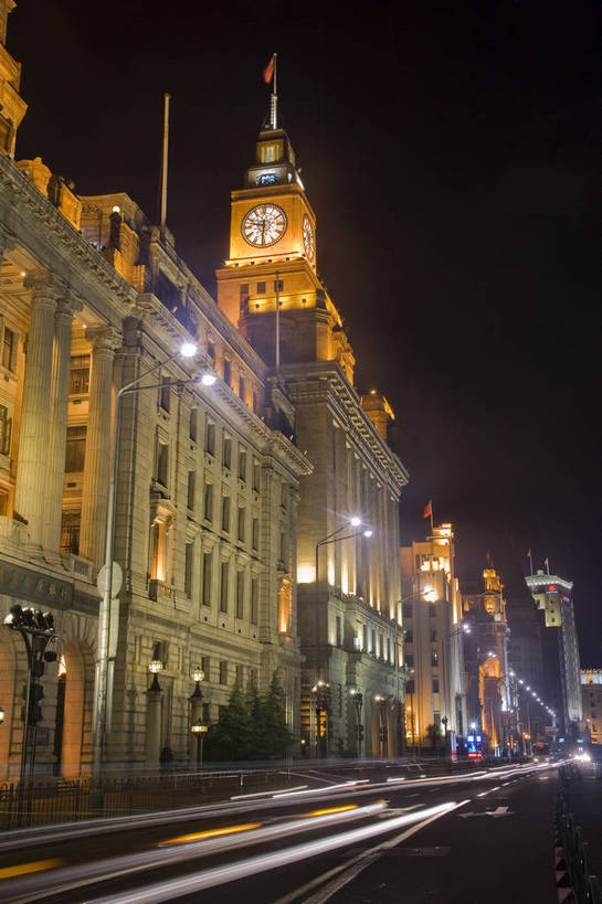 竖图,彩色,室外,大厦,建筑,上海,中国,亚洲,灯光,外滩,摄影,欧式建筑,东亚,中华人民共和国,傍晚,大楼,bj174