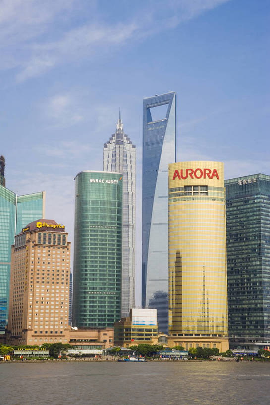 竖图,彩色,室外,白天,办公楼,河流,大厦,建筑,上海,中国,亚洲,建筑群,黄浦江,金茂大厦,浦东,蓝天,远景,摩天大厦,摄影,环球金融中心,金融中心,东亚,中华人民共和国,江,大楼,bj174