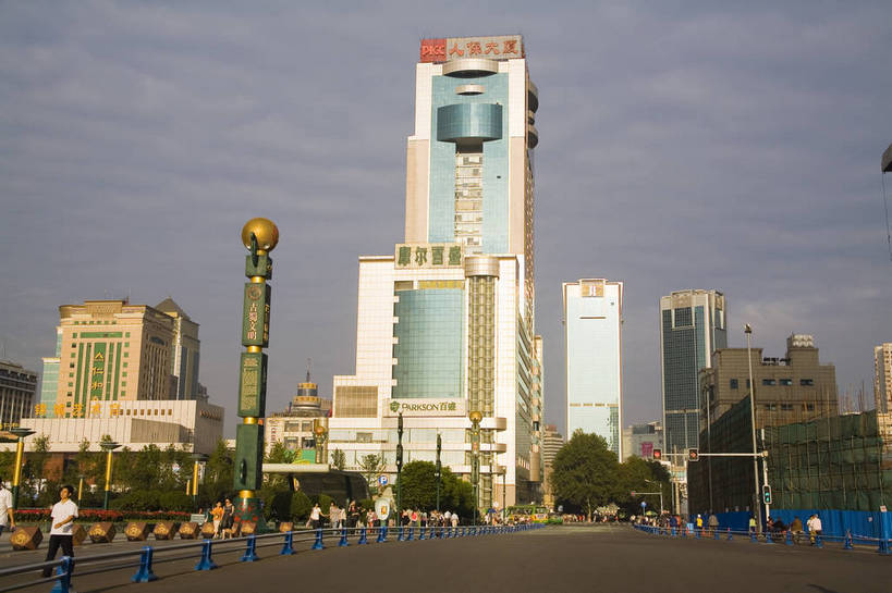 广场,横图,彩色,室外,白天,城市风光,中国,亚洲,景观,建筑群,现代建筑,摄影,四川省,城市广场,东亚,四川,成都,成都市,中华人民共和国,省会,西南地区,川,锦江区,天府广场,bj174