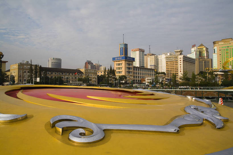 广场,横图,彩色,室外,白天,城市风光,中国,亚洲,景观,建筑群,现代建筑,摄影,四川省,城市广场,东亚,四川,成都,成都市,中华人民共和国,省会,西南地区,川,锦江区,天府广场,bj174