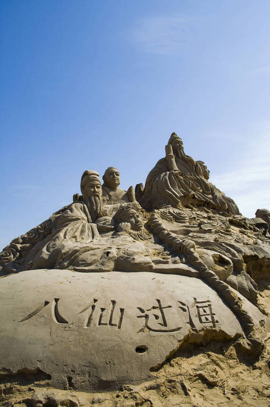 无人,竖图,彩色,室外,白天,旅游,度假,名胜古迹,标志建筑,地标,建筑,雕塑,中国,亚洲,遗迹,造型,人物,雕像,古迹,文物,娱乐,建设,古建筑,享受,休闲,旅游胜地,放松,竖,摄影,人文景观,沙雕,沙砾,古文明,东亚,宁夏,银川,中华人民共和国,西北地区,宁夏回族自治区,宁,石嘴山,石嘴山市,旅行,沙湖,沙湖生态旅游区,平罗,平罗县,bj174