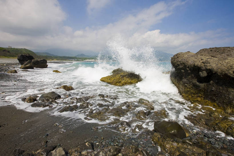 无人,公园,横图,彩色,室外,白天,旅游,度假,海浪,名胜古迹,标志建筑,地标,建筑,台湾,中国,亚洲,遗迹,海岸,海湾,古迹,文物,娱乐,建设,古建筑,蓝天,享受,休闲,旅游胜地,放松,摄影,海滨,古文明,东亚,三仙台,中华人民共和国,海,海滩,旅行,bj174