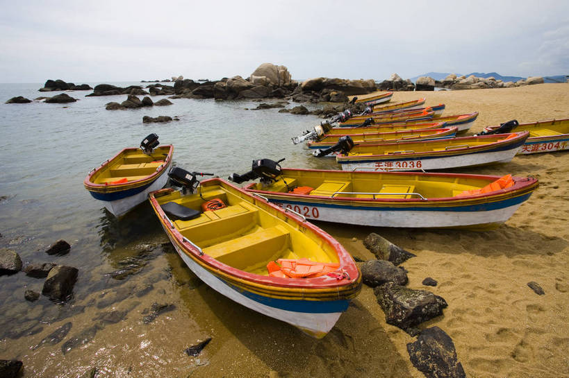 无人,横图,彩色,室外,白天,旅游,沙滩,船,三亚,中国,亚洲,海南,天空,休闲,旅游胜地,摄影,海滨,东亚,天涯海角,中华人民共和国,海,海滩,旅行,bj174