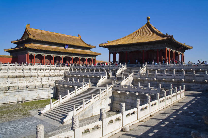 故宫,宫殿,栏杆,横图,彩色,室外,白天,名胜古迹,建筑,北京,中国,亚洲,景观,文化遗产,台阶,摄影,古代建筑,中国文化,东亚,中华人民共和国,传统文化,bj174