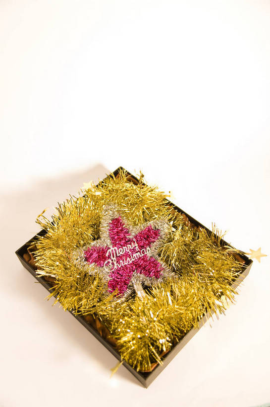 无人,竖图,彩色,室内,静物,礼盒,中国,装饰,图片,星星,艺术品,圣诞,装饰品,一个,竖,摄影,礼品,单个,东亚,影棚拍摄,bj174