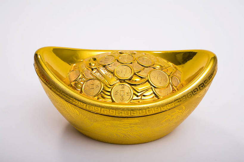 无人,横图,彩色,室内,特写,静物,中国,图片,装饰品,一个,饰品,财富,摄影,金元宝,单个,中国文化,东亚,影棚拍摄,元宝,传统文化,bj174