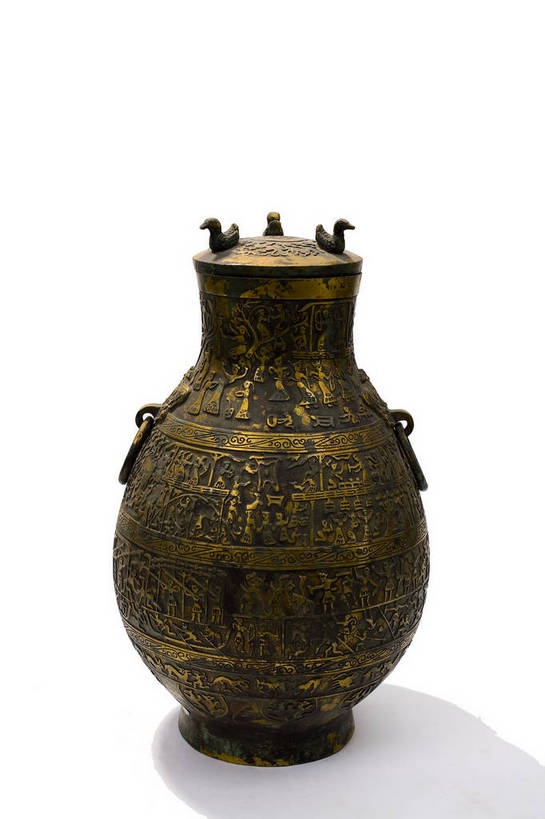 竖图,彩色,静物,金属制品,中国,金属,雕刻,壶,图片,文化遗产,艺术品,历史,文物,装饰品,古代,一个,摄影,单个,古董,中国文化,东亚,青铜,青铜器,古远,古代文明,美术工艺,影棚拍摄,传统文化,青铜制品,水陆攻战纹壶图,战国采桑宴乐射猎攻战纹铜壶,战国宴乐渔猎攻战纹图壶,bj174