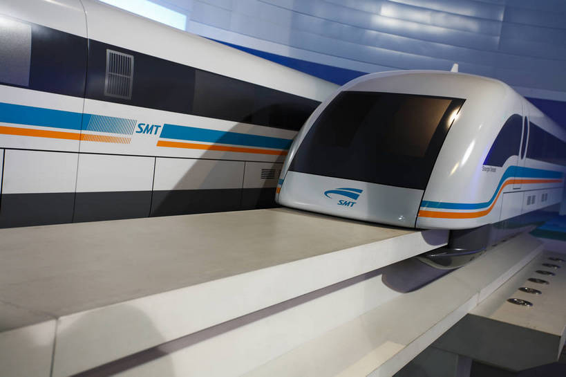 横图,彩色,室内,室外,城市,上海,中国,图片,轨道,轨道交通,交通,列车,模型,运输,摄影,磁悬浮,东亚,磁悬浮列车,bj174